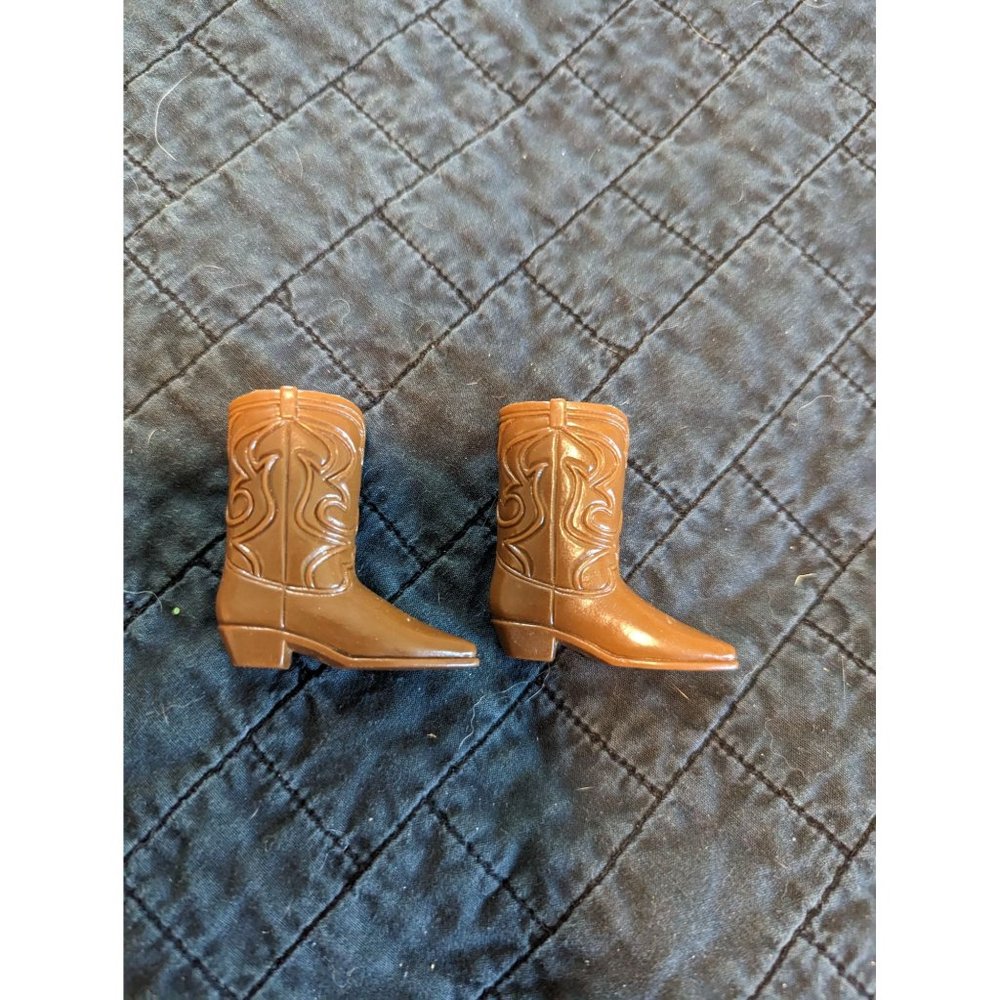 Vintage Barbie cowboy boots Ken shoes Brown cowboy boots Japan
